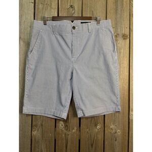 Dunning Golf Mens Blue White Striped Performance Shorts Size 36 DN800715